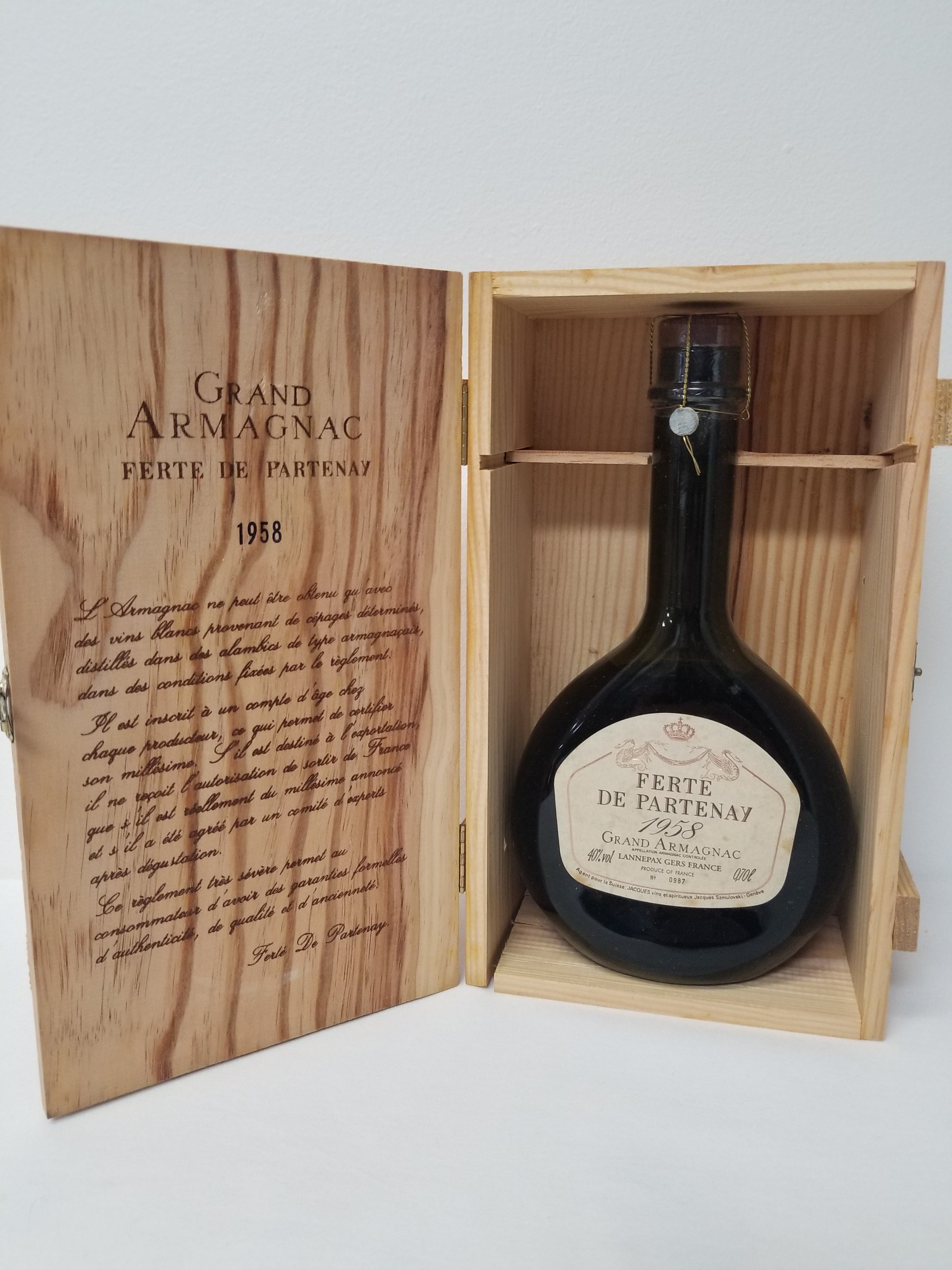 1958 Ferte De Partenay Grand Armagnac, 700ml