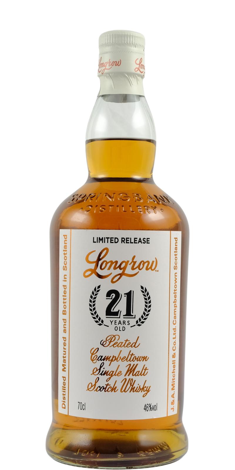 Longrow 21yr, 46% Peated Single Malt