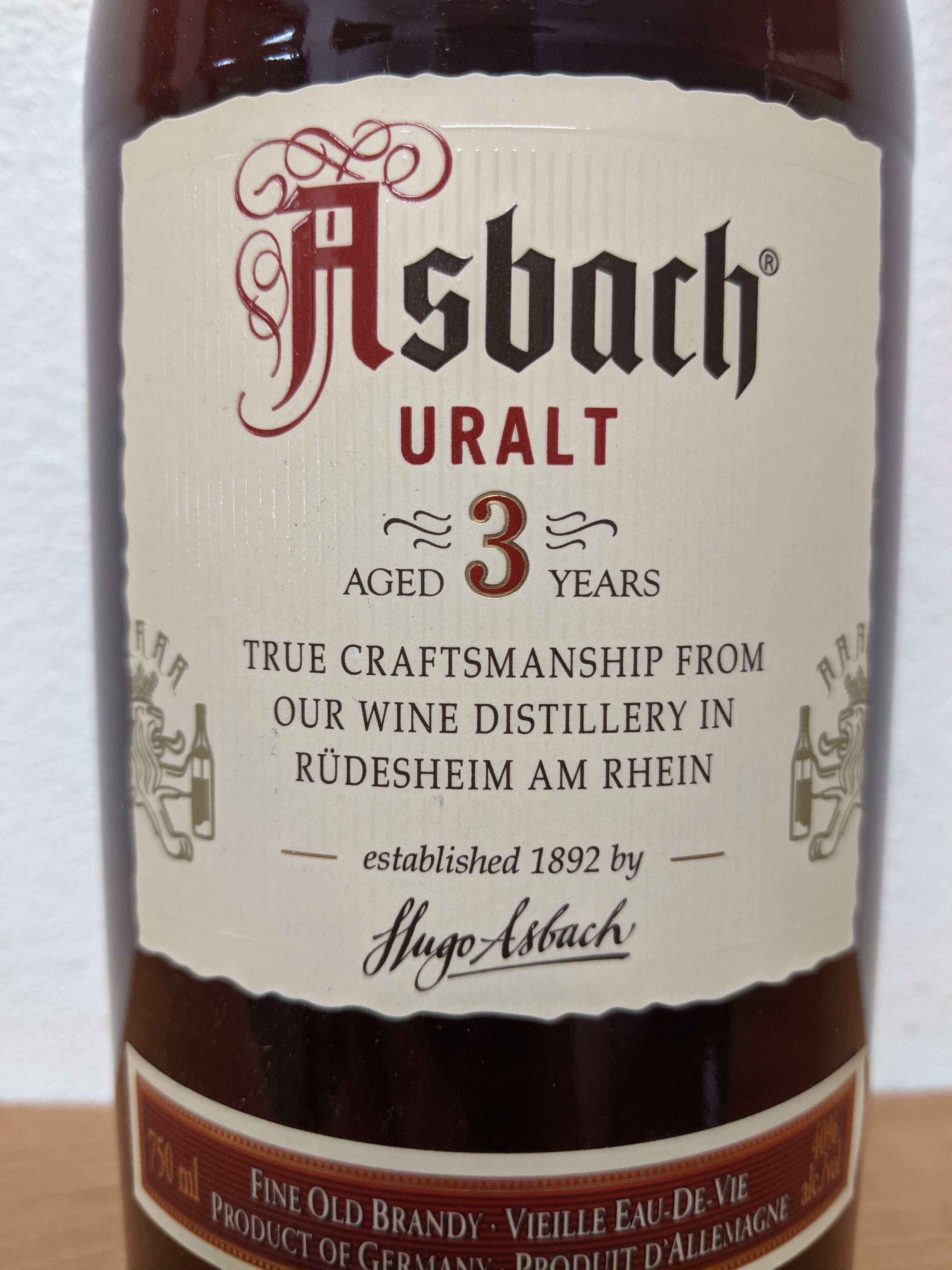 Asbach, Uralt, 3 Year, Brandy