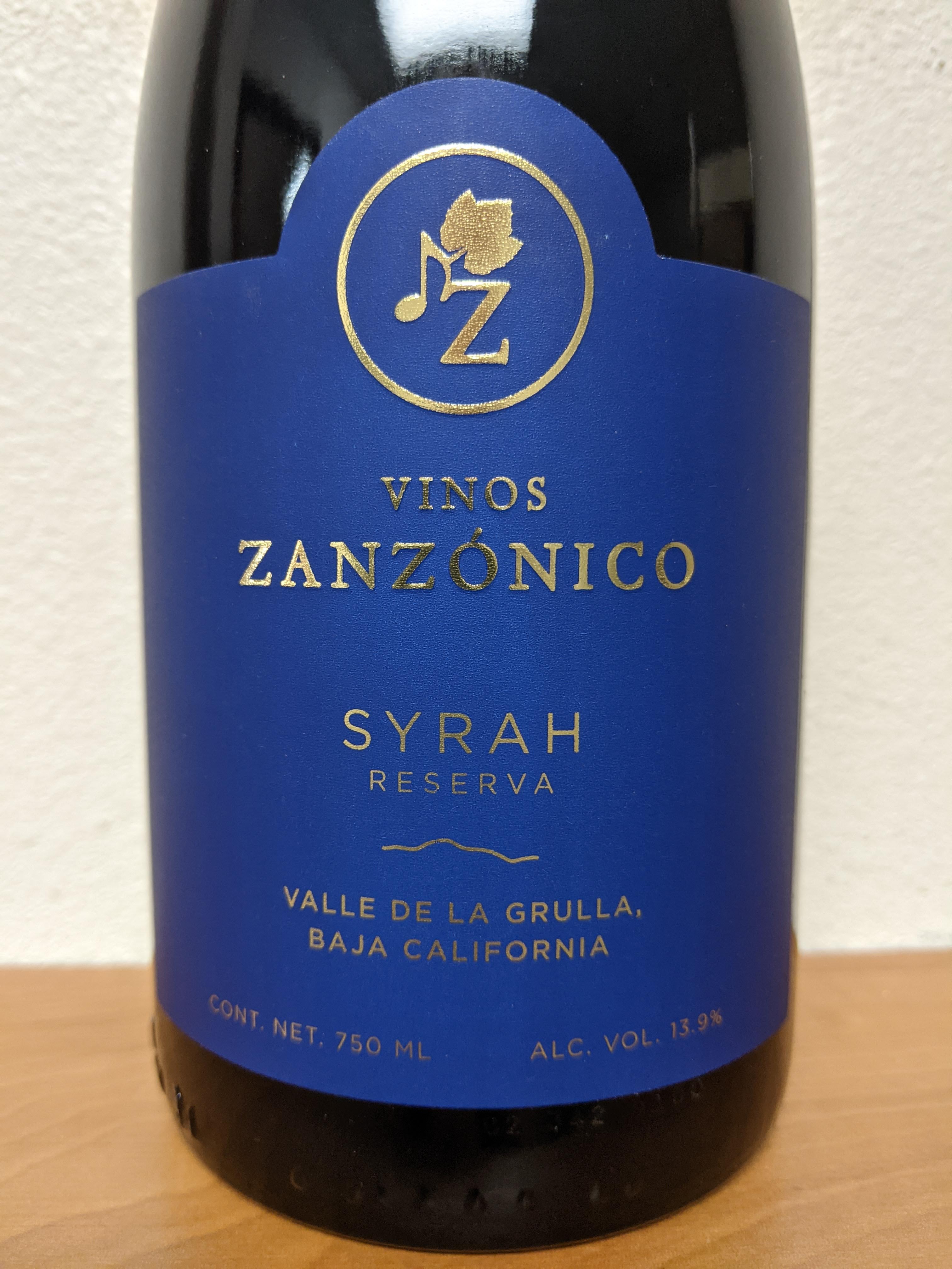 2019  Zanzonico, Syrah, Reserva