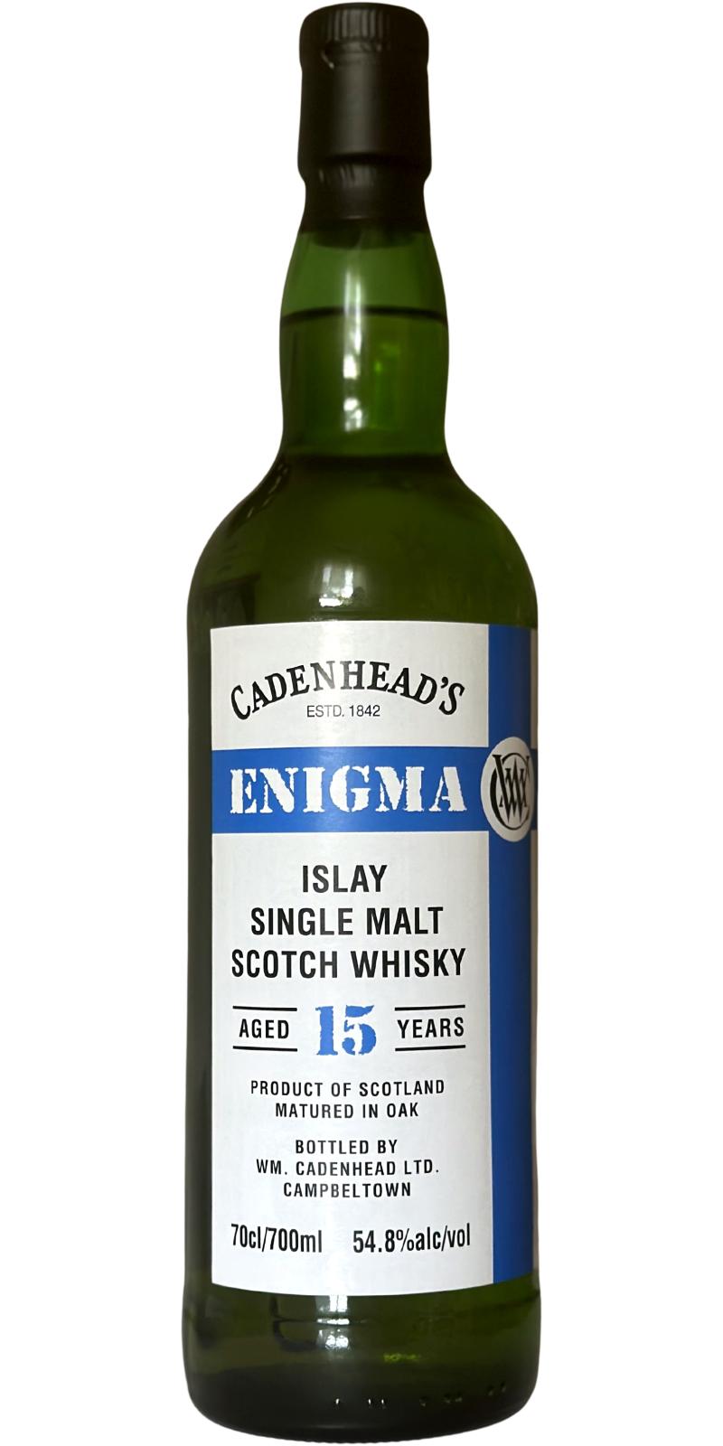 2008 Cadenhead's Enigma 15yr Islay 54.8% Whisky