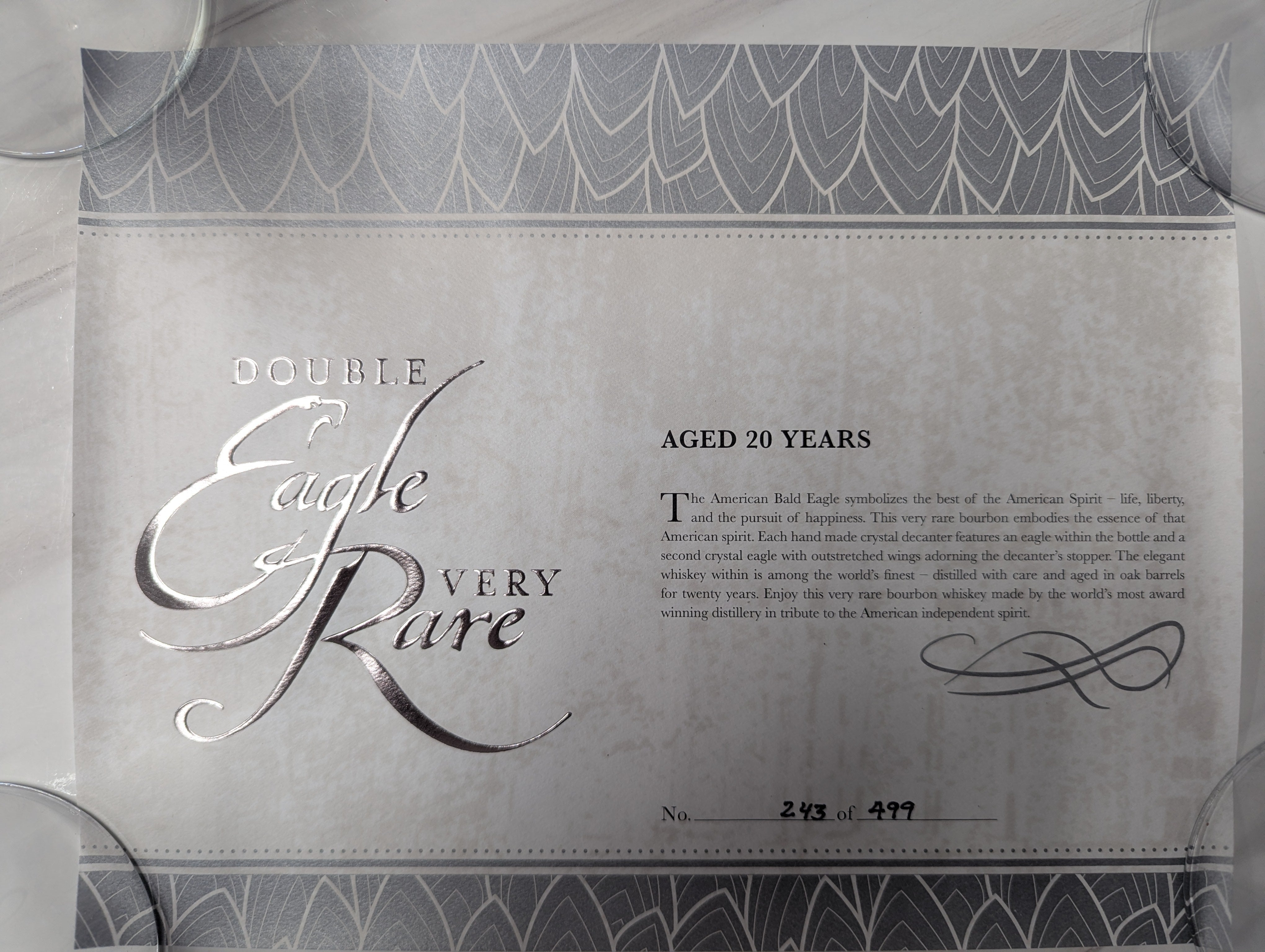 Double Eagle Very Rare 20 Year Old Bourbon, 2020