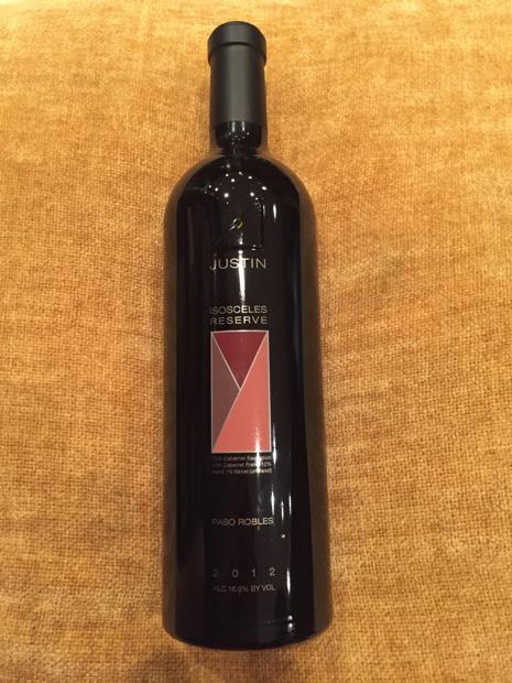 2012 Justin Isosceles Reserve, Paso Robles