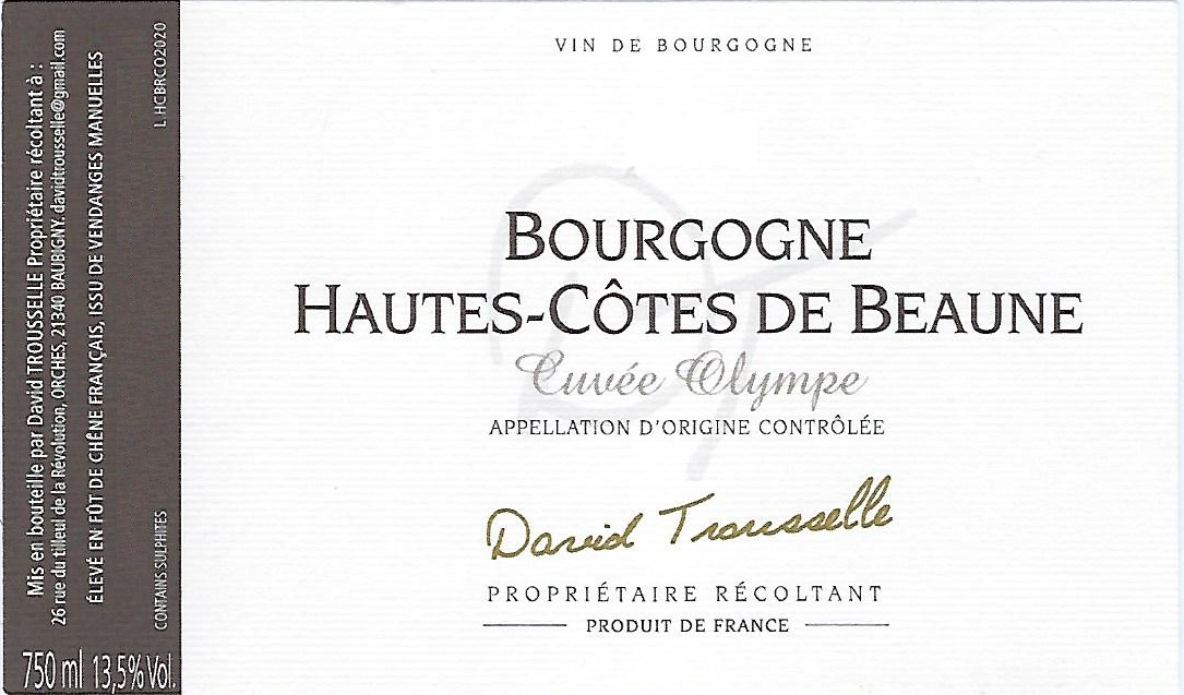 2023 Trousselle Cuvee Olympe Bourgogne Hauts-Cotes