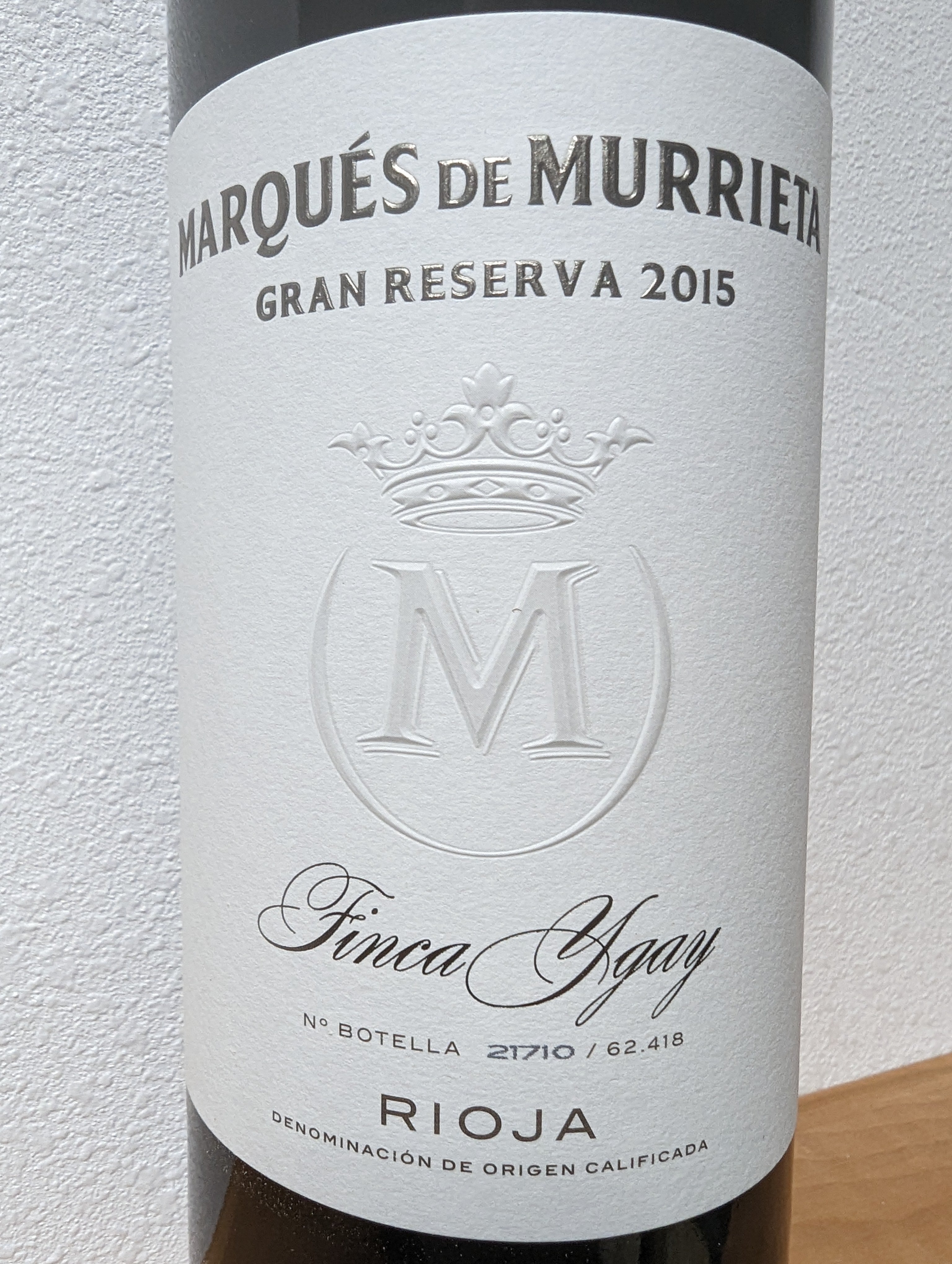 2015 Marques de Murrieta Gran Reserva Finca Ygay